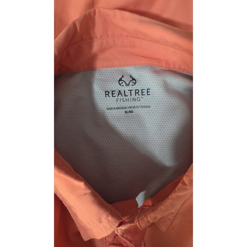 RealTree Fishing Vented Coral Short Sleeve Button Shirt XL - Picture 3 of 7